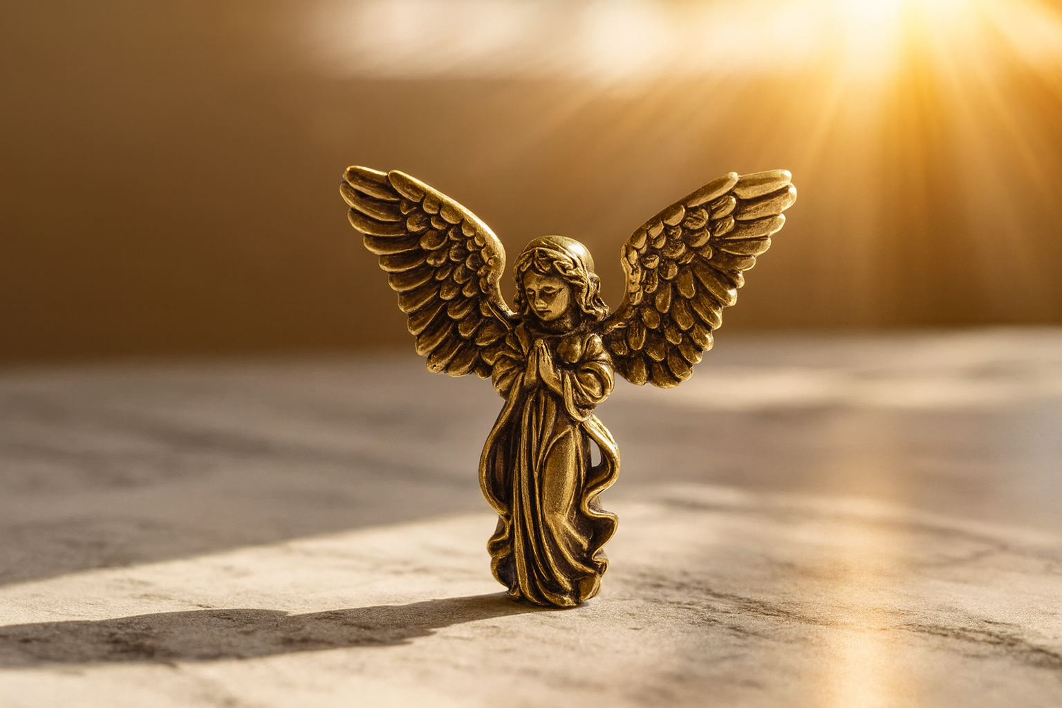 Antique Brass Angel Figurine 
