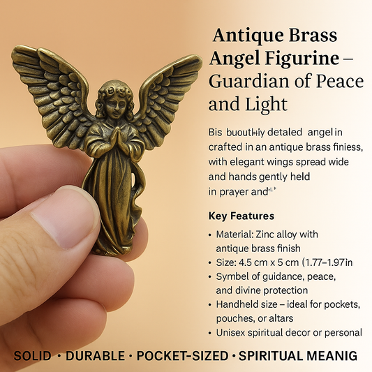 Antique Brass Angel Figurine – Guardian of Peace and Light