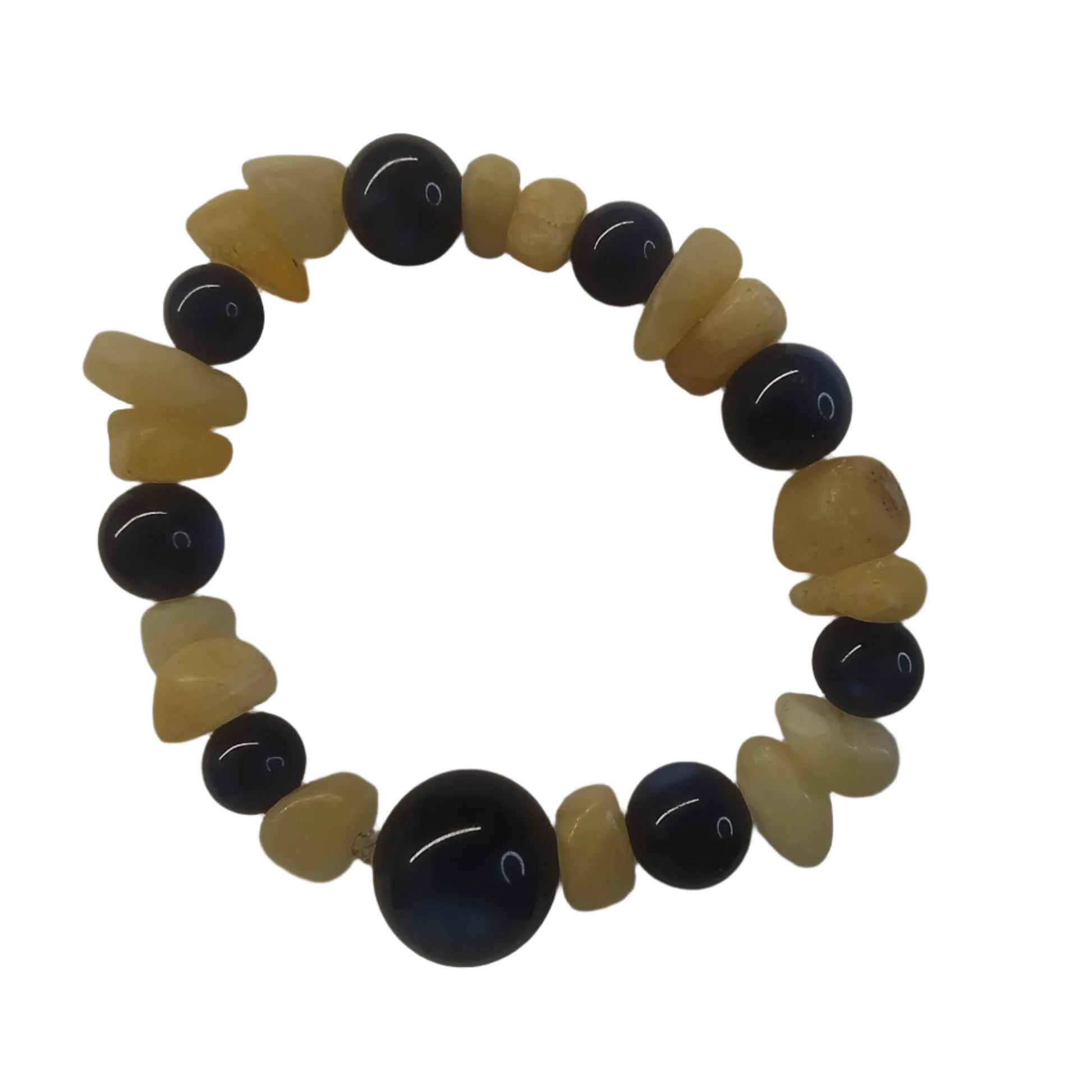 Blue & Yellow Gemstone Energy Bracelet – Handmade Natural Stone Jewelry 2