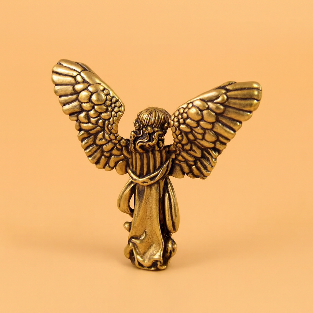 Antique Brass Angel Figurine – Angelika - Guardian of Peace and Light
