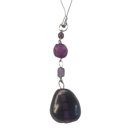 Elegant Purple Gemstone Bracelet & Matching Phone Charm Set