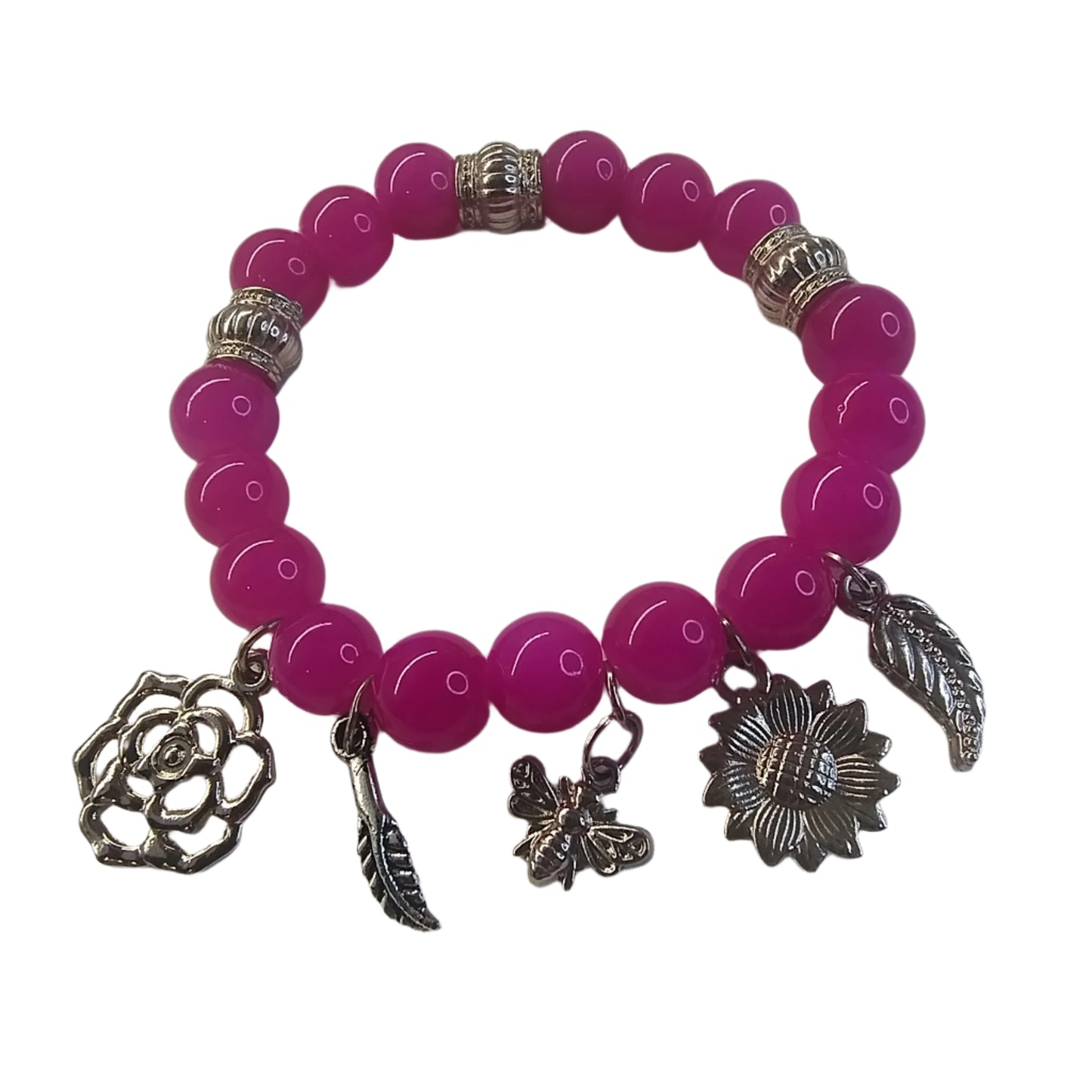Fuchsia Garden Charm Bracelet – Floral  Nature Charms 1