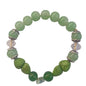 Green Harmony Gemstone Bracelet – Natural Stone  Crystal Accents
