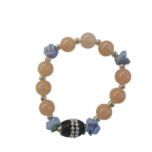 Peach Blossom – A Romantic Handmade Bracelet with Delicate Floral Touches