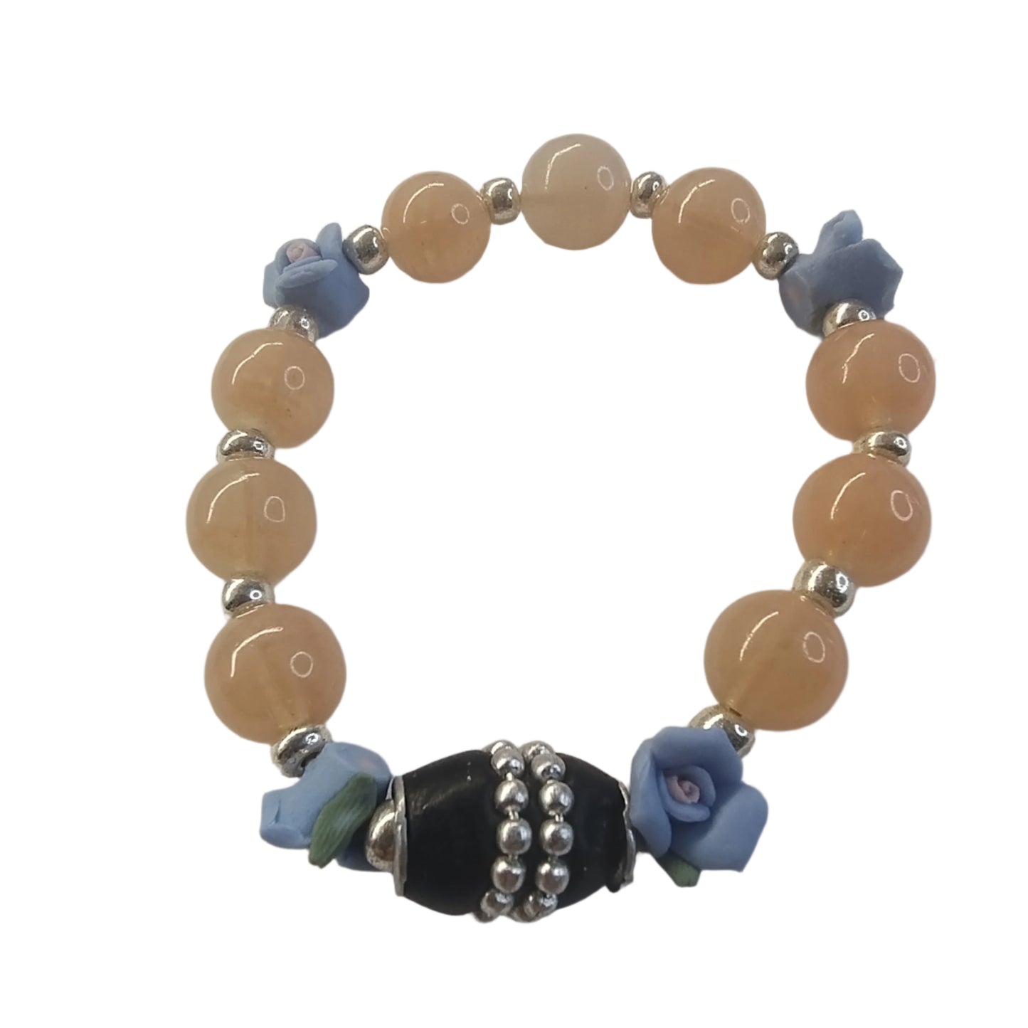 Peach Blossom – A Romantic Handmade Bracelet with Delicate Floral Touches  1