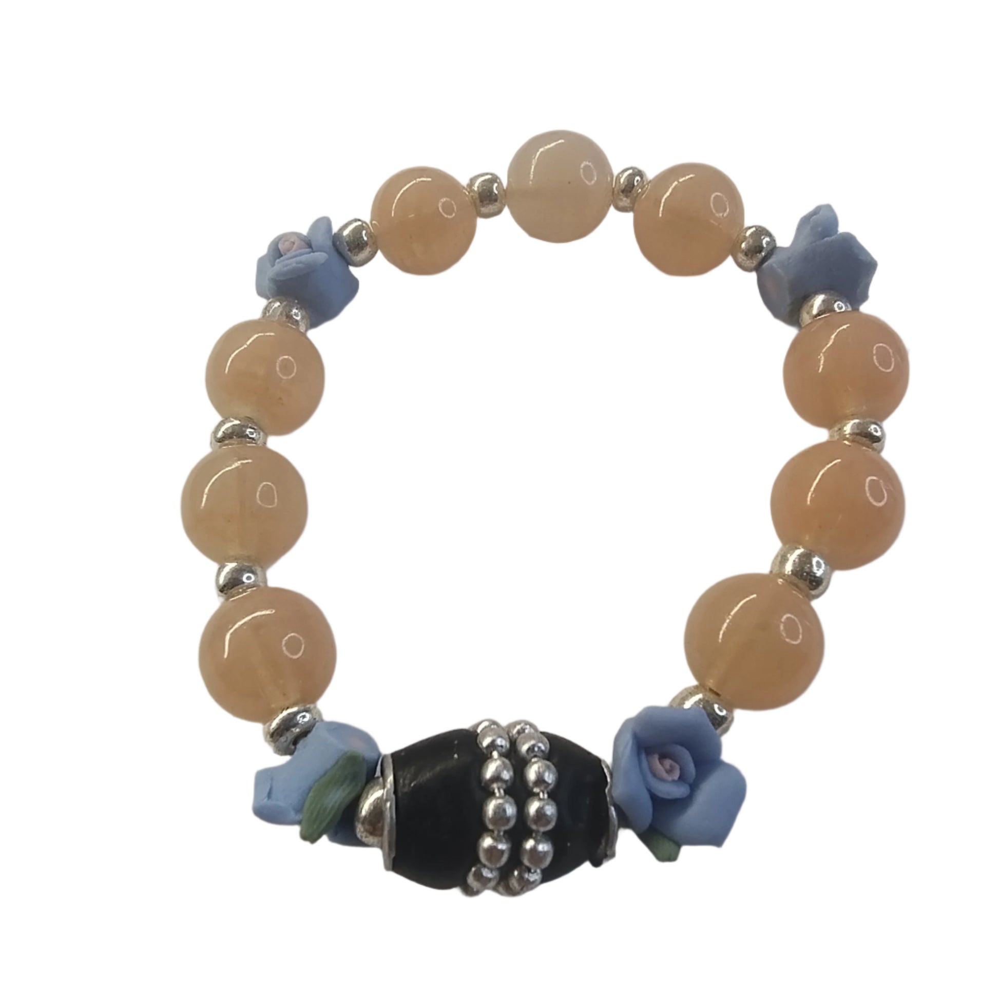 Peach Blossom – A Romantic Handmade Bracelet with Delicate Floral Touches  1