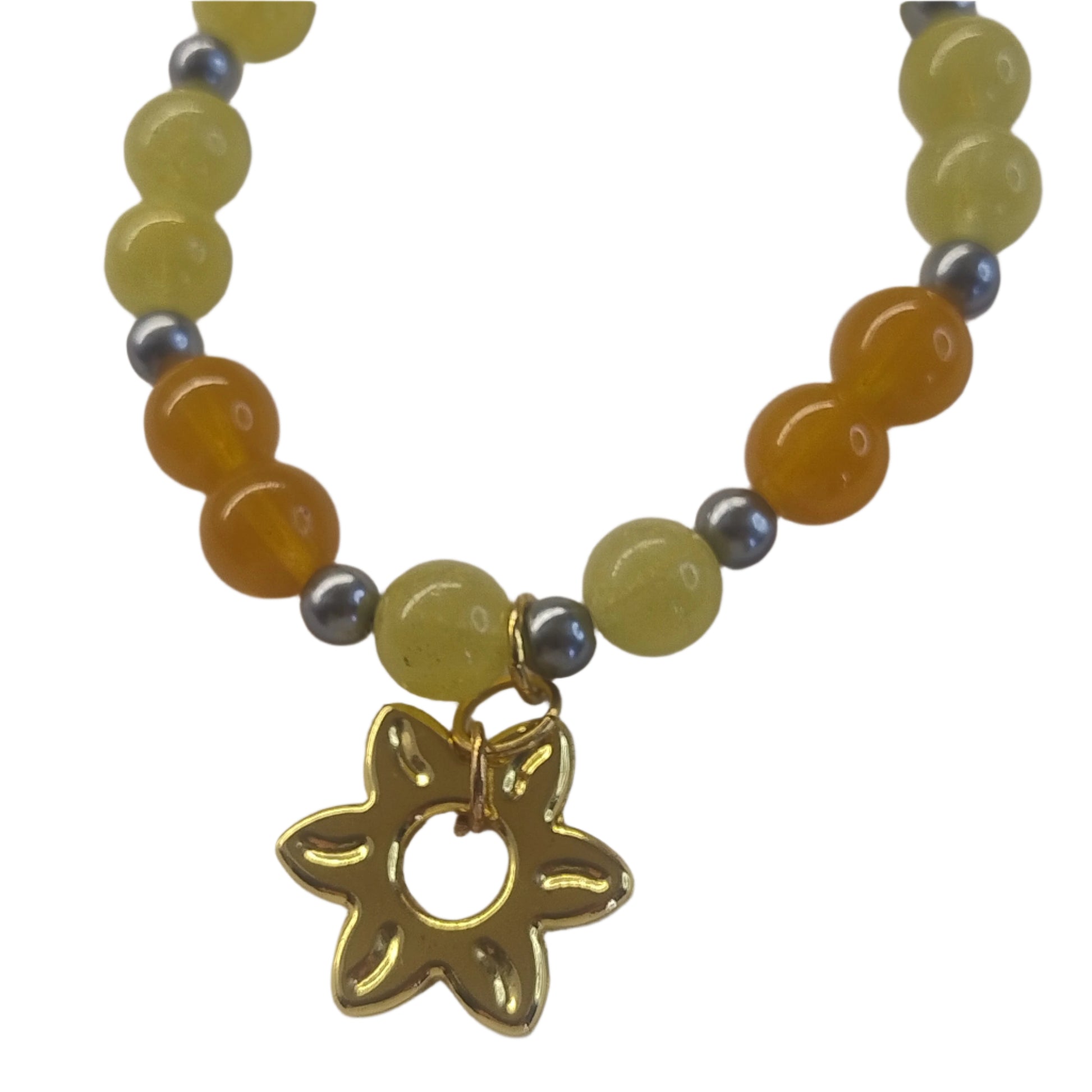 Sunny Joy Gemstone Bracelet – with Gold Sun Charm 3