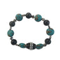 Turquoise &amp; Black Onyx Star Charm Beaded Bracelet