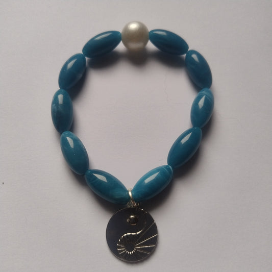 Ocean Calm Blue Bracelet – "Nautilus Spirit"