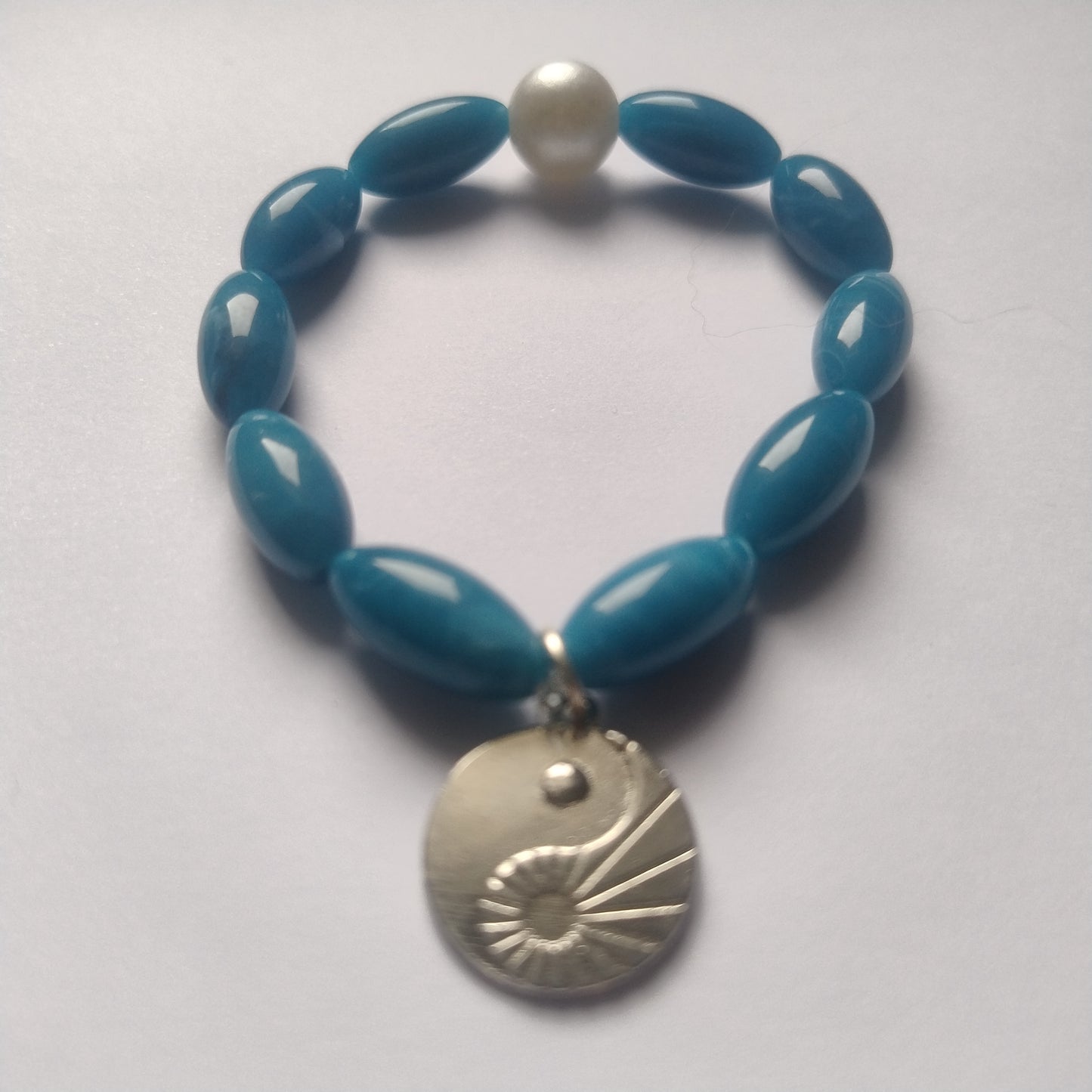 Ocean Calm Blue Bracelet – "Nautilus Spirit"